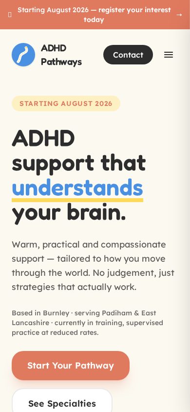 ADHD Pathways on a mobile phone